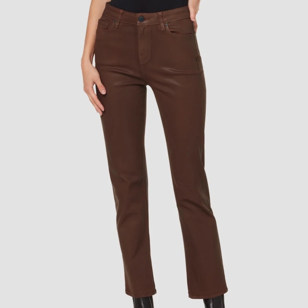 Hudson Nico Mid Rise Straight Ankle Jeans Slit Hem